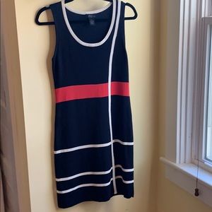 Grace Knit Dress Navy Red White Tank Size M